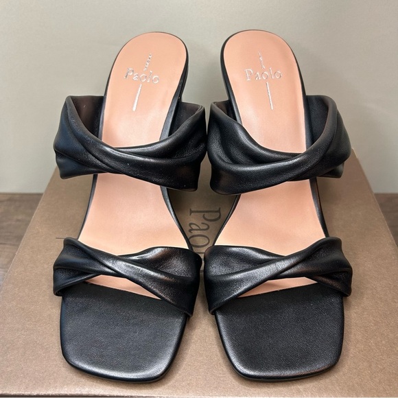 Linea Paolo Imani Black Heeled Sandals Size 11 - Picture 2 of 7